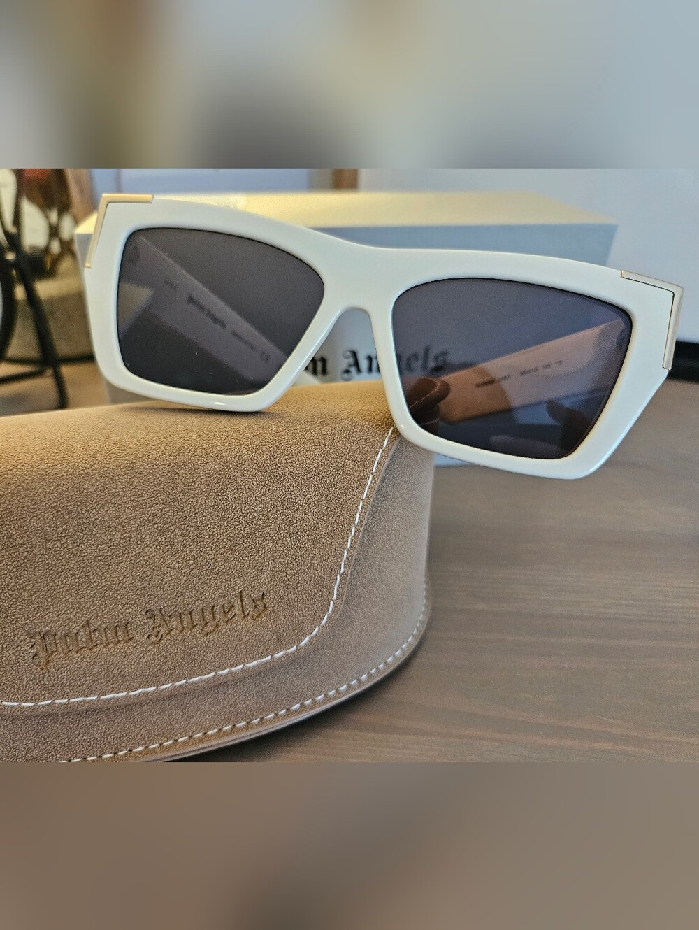 NEW - Palm Angels White & Gold Unisexy Sunglasses
